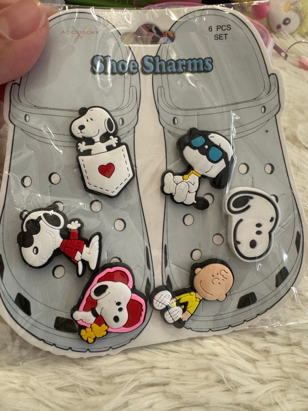 Snoopy and Friends Shoe Bag Charms
6 pcs set